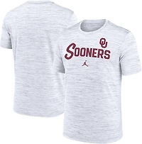 Jordan Men's University of Oklahoma Seasonal Script Heathered Legend Graphic T-shirt