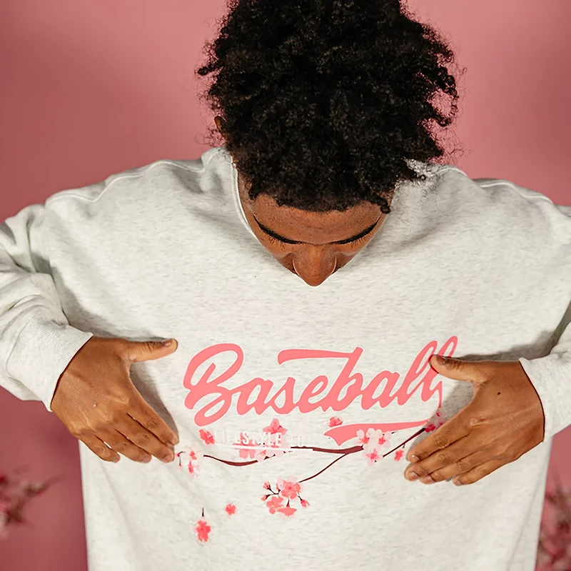 Baseball Lifestyle 101 Men's Cherry Blossoms Established Crew Neck Sweatshirt