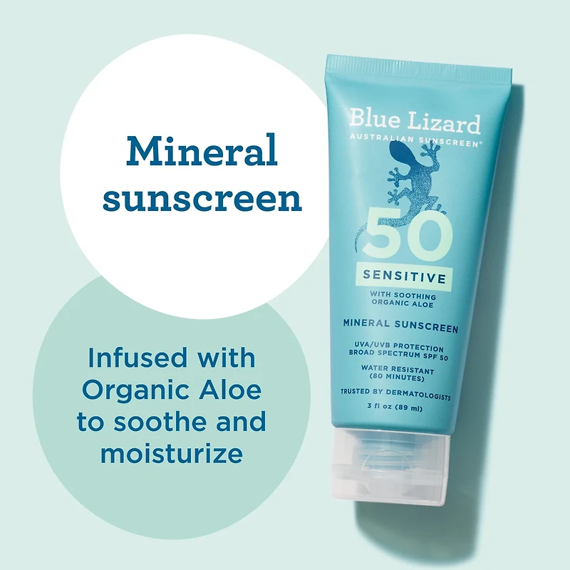 Blue Lizard Sensitive Mineral Sunscreen Lotion - SPF 50 - 3 fl oz