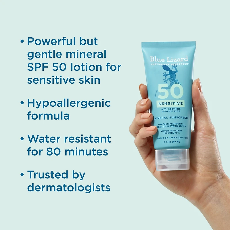 Blue Lizard Sensitive Mineral Sunscreen Lotion - SPF 50 - 3 fl oz