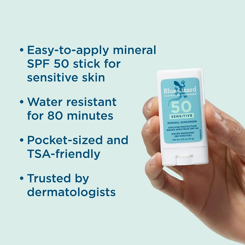 Blue Lizard Sensitive Mineral Sunscreen Stick - SPF 50 - 0.5 oz