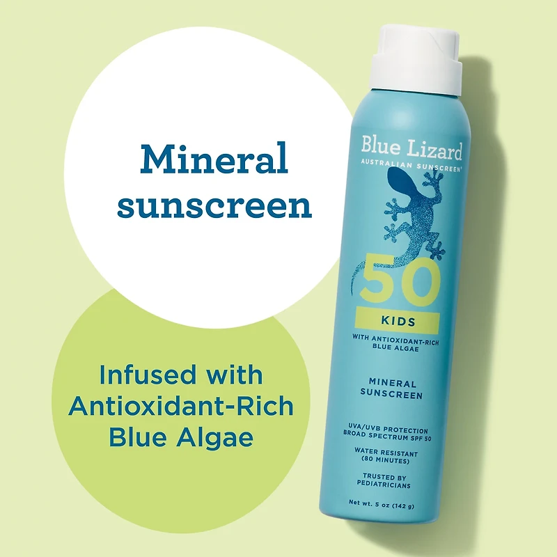 Blue Lizard Kids Mineral Sunscreen Spray - SPF 50 - 5 oz