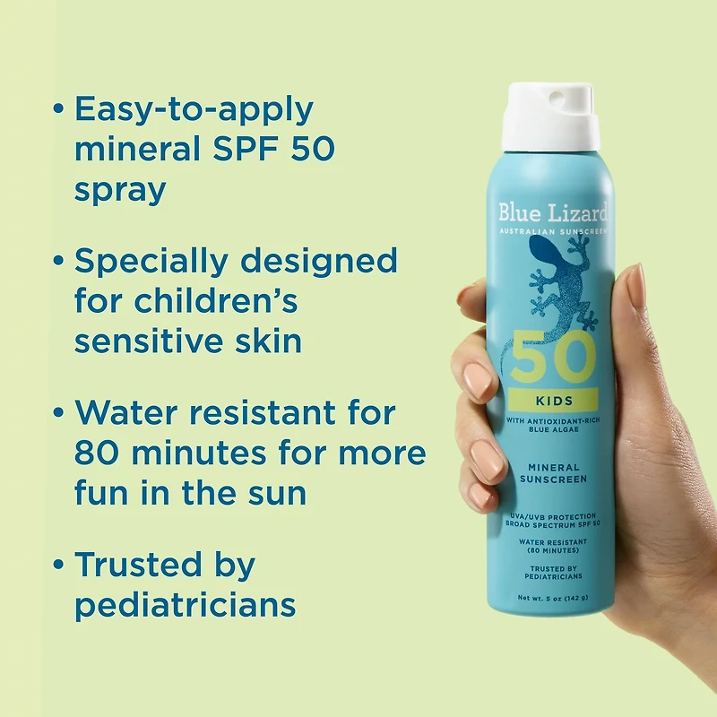 Blue Lizard Kids Mineral Sunscreen Spray - SPF 50 - 5 oz