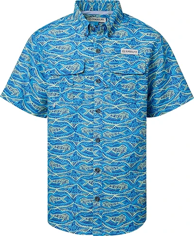 Magellan Outdoors Boys' Laguna Madre Print Short Sleeve Fishing Shirt