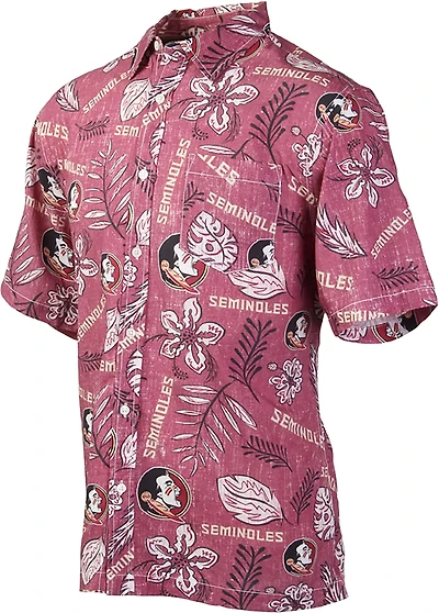 Wes & Willy Men's Florida State University Vintage Floral Button Down Shirt