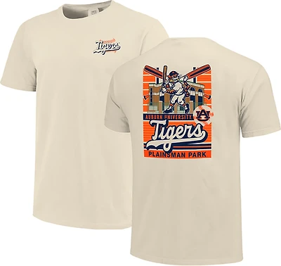 Image One Men's Auburn University Staggered Line Stadium Comfort Colors T-shirt
