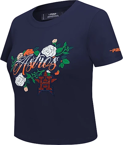 Pro Standard Women's Houston Astros Ink and Bloom Baby Doll Short Sleeve T-shirt