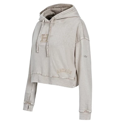 Pro Standard Women's Houston Astros Washed Classic Enzyme Wash Long Sleeve Hoodie