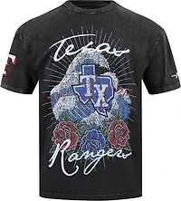 Pro Standard Men's Texas Rangers Wave and Roses CJ Drop Shoulder Short Sleeve T-shirt