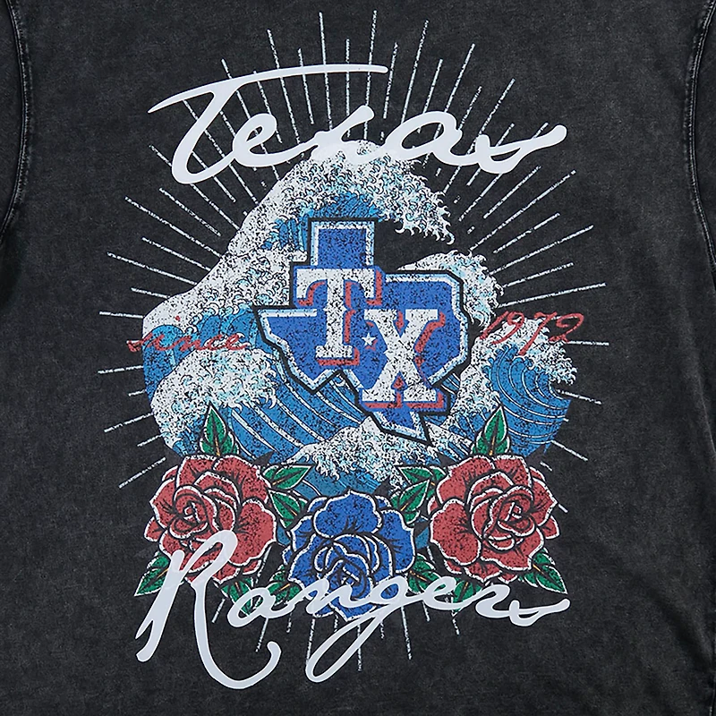 Pro Standard Men's Texas Rangers Wave and Roses CJ Drop Shoulder Short Sleeve T-shirt