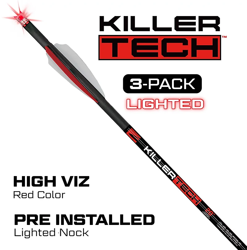 Killer Instinct Killertech 20 in Lighted Crossbow Bolts 3-Pack