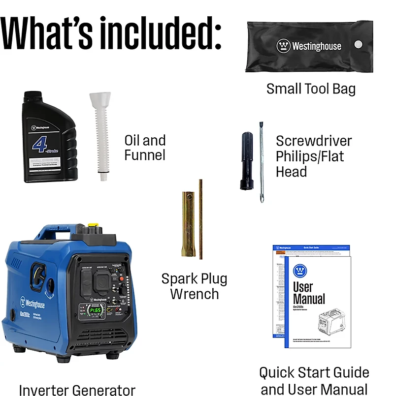 Westinghouse 2,800W Gas Powered Inverter Generator with Recoil Start