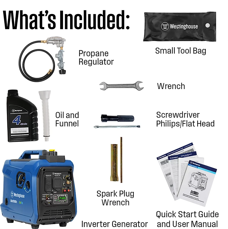 Westinghouse 2,800W Gas and Propane Dual Fuel Inverter Generator with Recoil Start