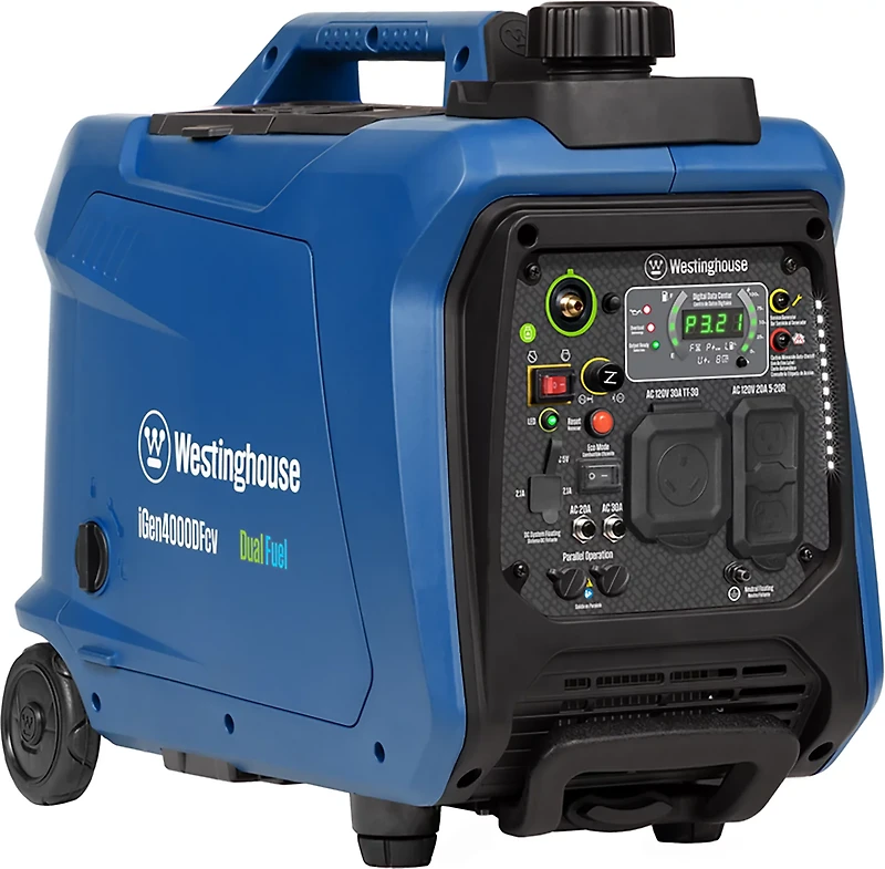 Westinghouse 4,000W Gas and Propane Dual Fuel Inverter Generator with Recoil Start