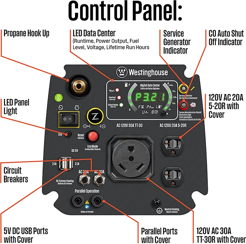 Westinghouse 4,000W Gas and Propane Dual Fuel Inverter Generator with Recoil Start