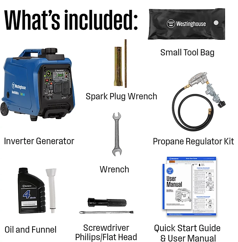 Westinghouse 4,000W Gas and Propane Dual Fuel Inverter Generator with Recoil Start