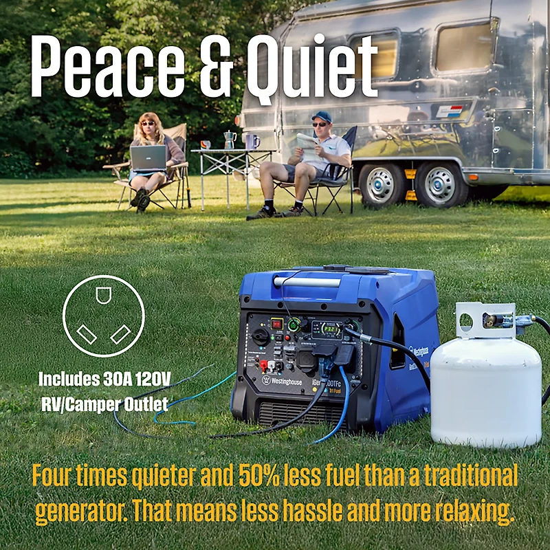 Westinghouse 8,200W Gas, Propane, Natural Gas Tri-Fuel Inverter Generator with Remote Electric Start