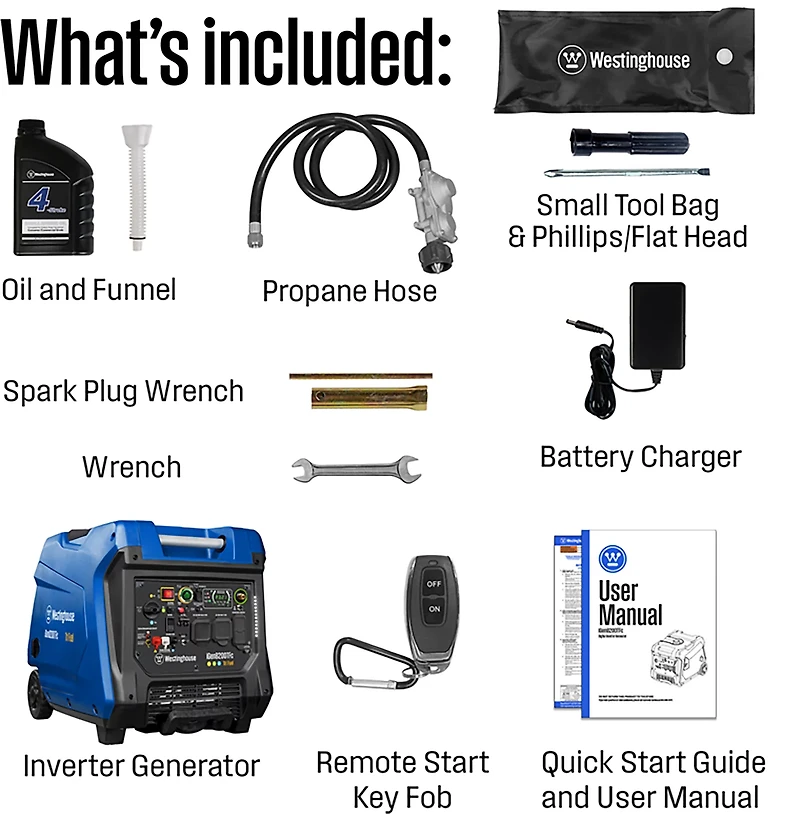 Westinghouse 8,200W Gas, Propane, Natural Gas Tri-Fuel Inverter Generator with Remote Electric Start