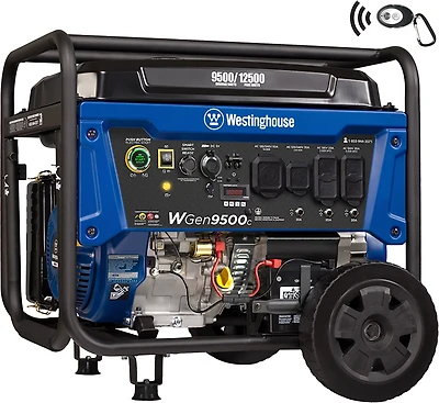 Westinghouse 12500/9500W Gas Powered Portable Generator with Remote Electric Start