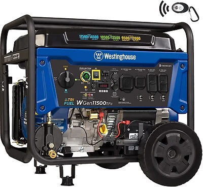 Westinghouse 1450011500W Tri-Fuel Portable Generator with Remote Electric Start