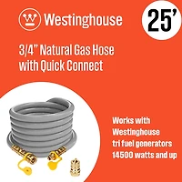 Westinghouse 25 ft 3/4 in Natural Gas Hose with Adapter