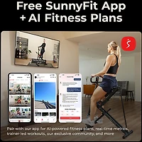 Sunny Health & Fitness Smart Upright Row-N-Ride Exerciser