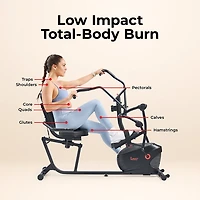 Sunny Health & Fitness Smart Performance Interactive Series Recumbent Elliptical Cross Trainer
