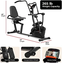Sunny Health & Fitness Smart Performance Interactive Series Recumbent Elliptical Cross Trainer