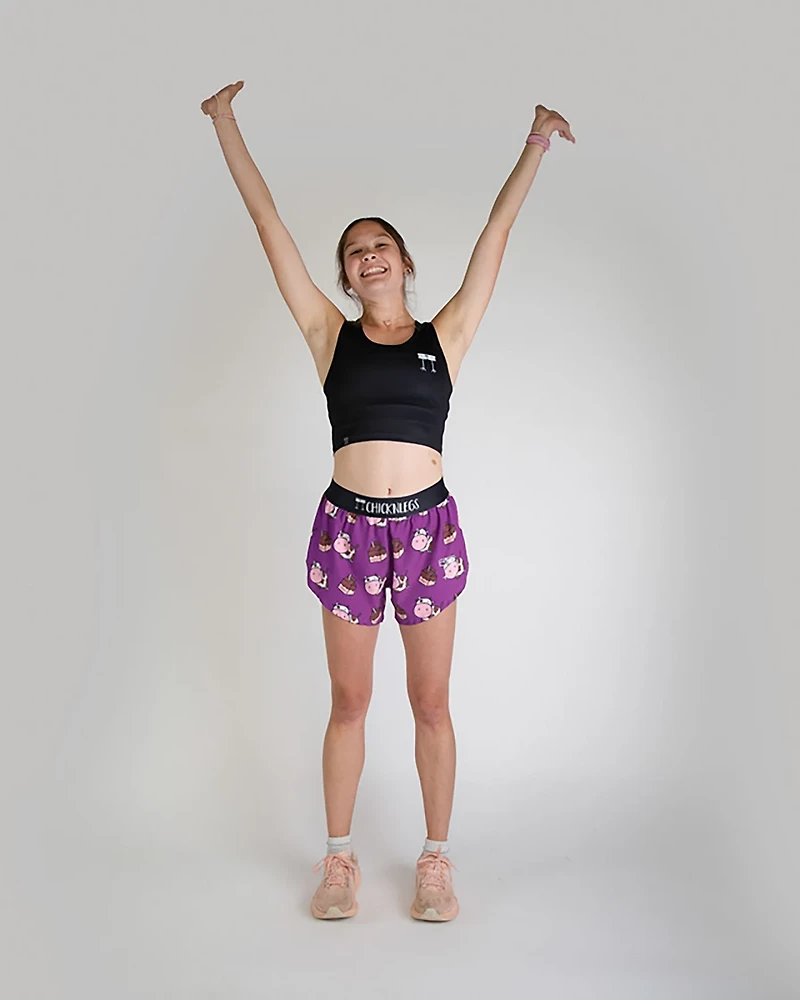 Chicknlegs Women's Choccy Cows Split Shorts 4