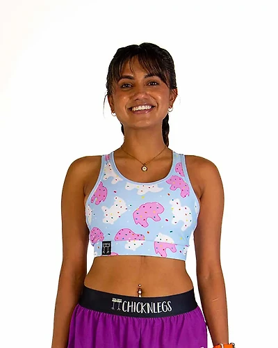 Chicknlegs Women's Animal Cookies OG Low Support Sports Bra
