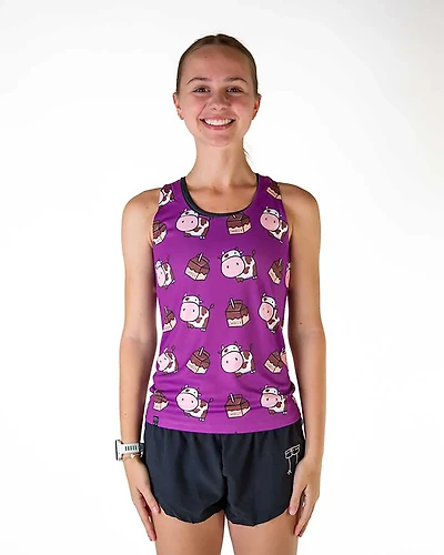 Chicknlegs Women's Choccy Cows Performance Singlet