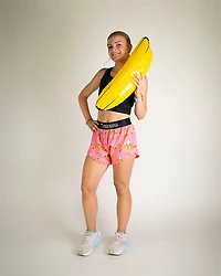 Chicknlegs Women's Pink Bananas Split Shorts 4