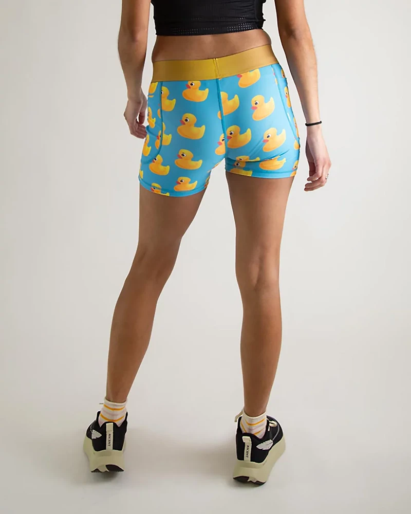Chicknlegs Women's Rubber Ducky Compression Shorts 3
