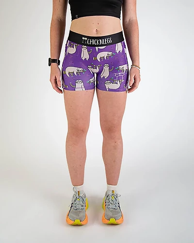 Chicknlegs Women's Sloths Compression Shorts 3