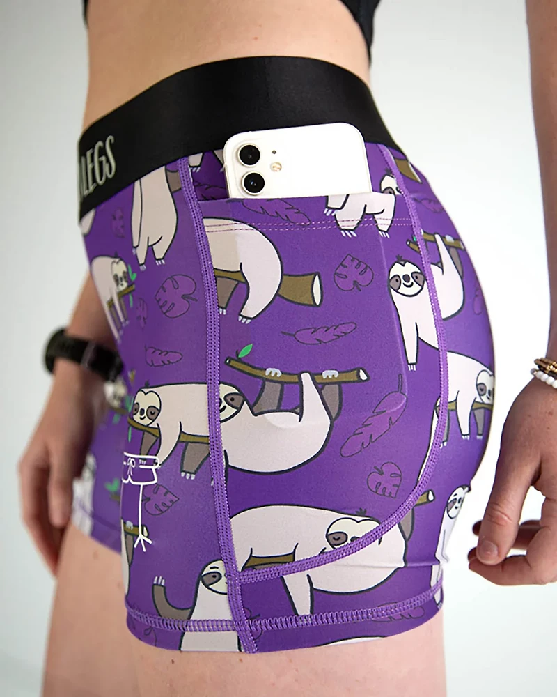 Chicknlegs Women's Sloths Compression Shorts 3