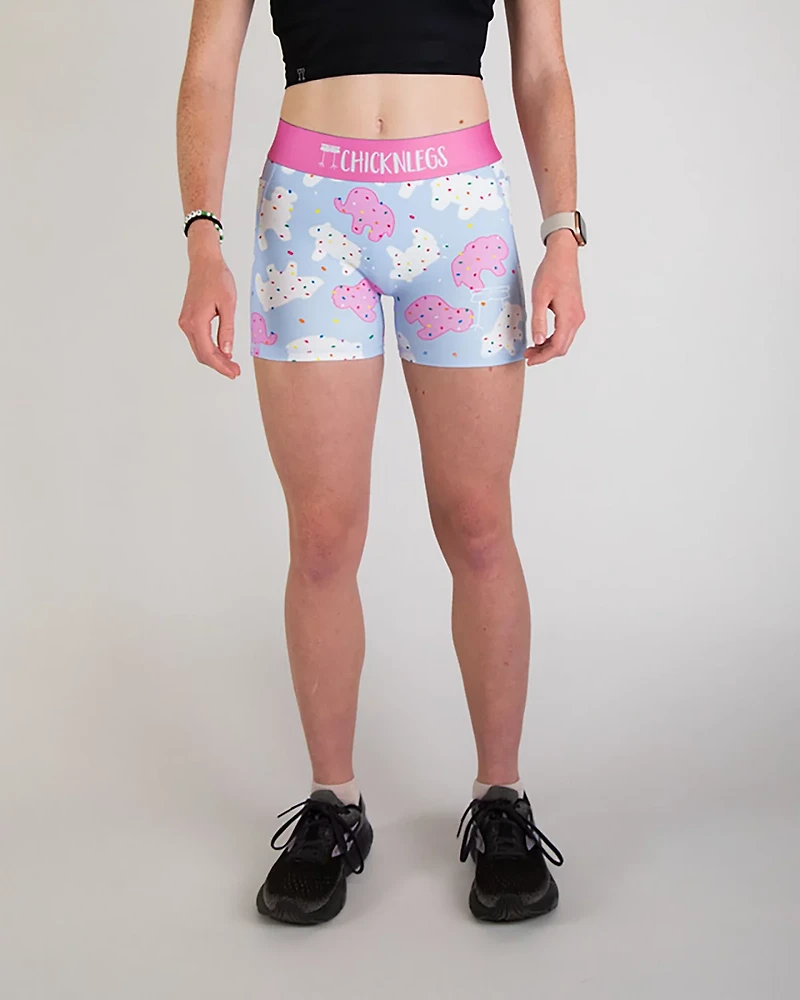 Chicknlegs Women's Animal Cookies Compression Shorts 3