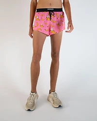 Chicknlegs Men's Pink Bananas DS Split Shorts 2