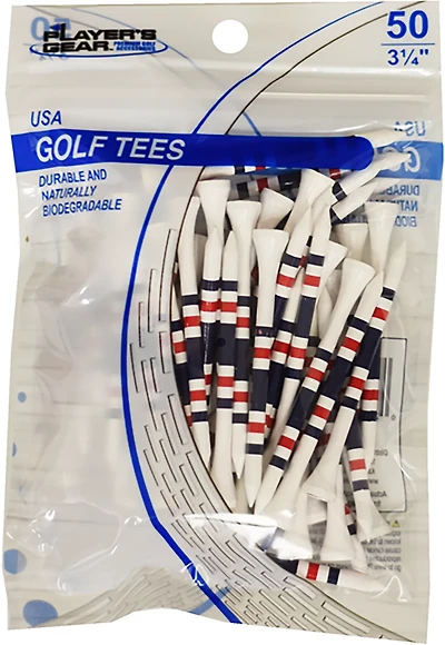 Players Gear Premium Hardwood 3.25 in Golf Tees 50-Pack