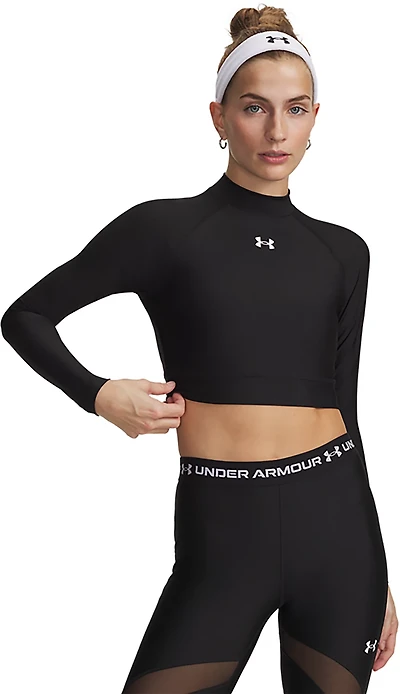 Under Armour Women's HeatGear Crop Mock Long Sleeve Top
