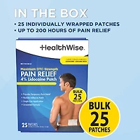 HealthWise 4% Lidocaine Pain Relief Patch 25ct