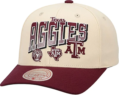 Mitchell & Ness Texas A&M University Team Multi Logo Pro Crown Snapback Cap