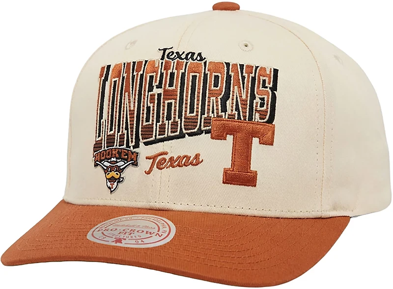 Mitchell & Ness University of Texas Team Multi Logo Pro Crown Snapback Cap