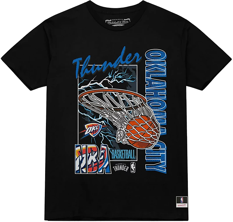 Mitchell & Ness Men's Oklahoma City Thunder Lightning Swish Short Sleeve T-shirt
