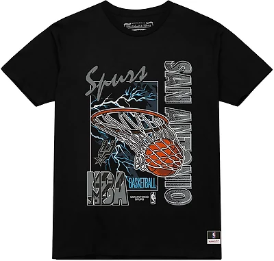 Mitchell & Ness Men's San Antonio Spurs Lightning Swish Short Sleeve T-shirt