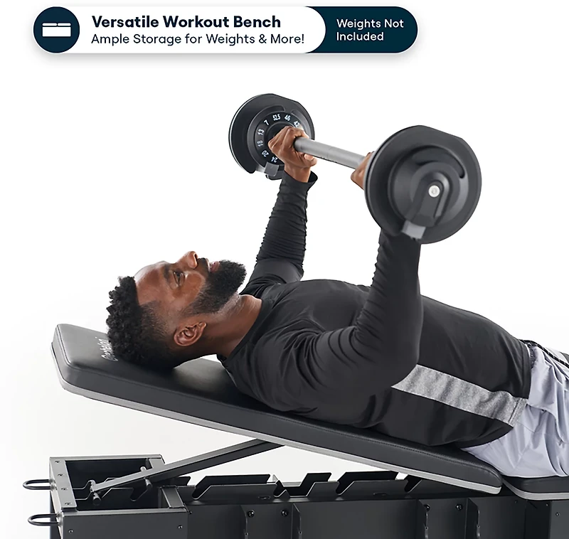 Echelon Adjustable Weight Bench with 6-Position Backrest & Dumbbell Storage