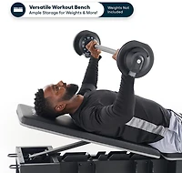 Echelon Adjustable Weight Bench with 6-Position Backrest & Dumbbell Storage