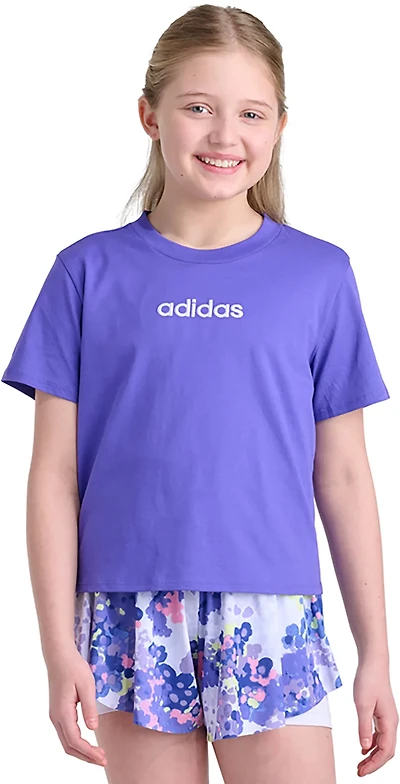 adidas Girls' Embroidered Short Sleeve T-shirt