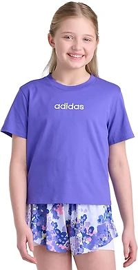 adidas Girls' Embroidered Short Sleeve T-shirt