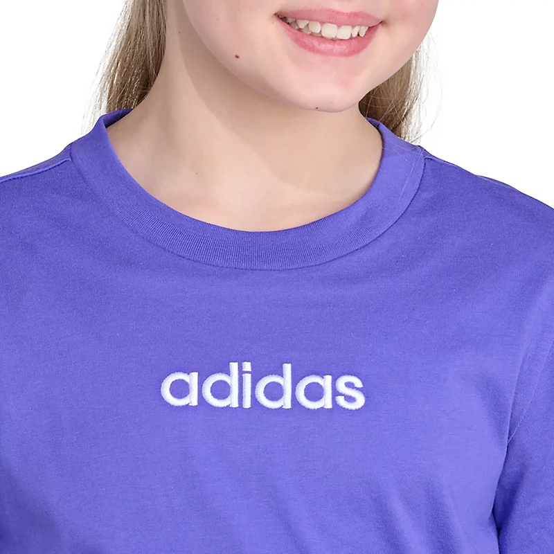 adidas Girls' Embroidered Short Sleeve T-shirt