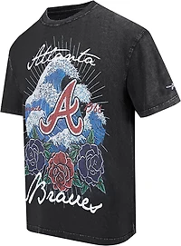 Pro Standard Men's Atlanta Braves Wave and Roses CJ Drop Shoulder Short Sleeve T-shirt